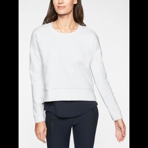 Athleta Modern White Relaxed Fit Sweatshirt